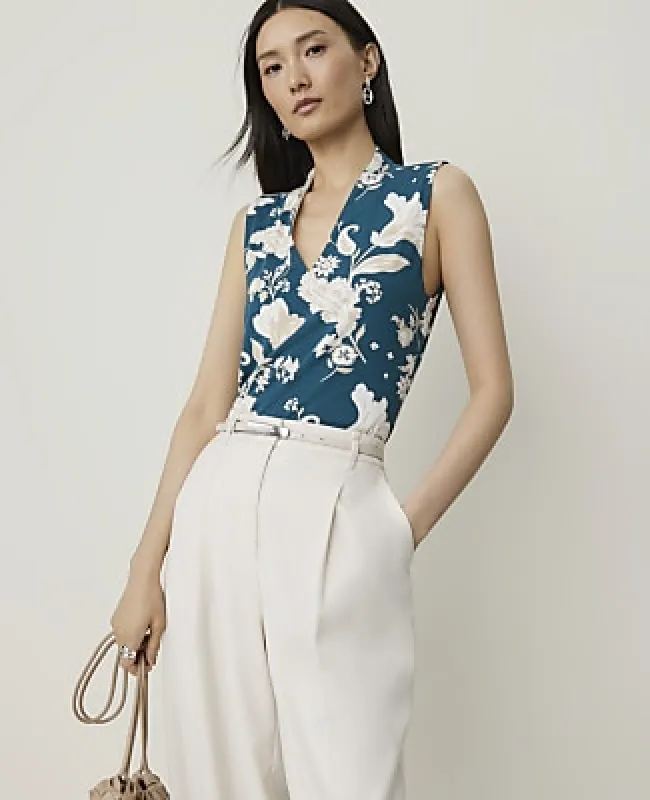Ann Taylor Paisley V-Neck Tank Top made by Ann Taylor