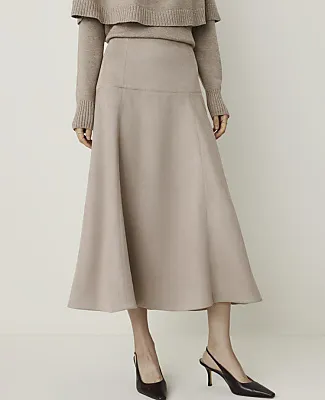 Ann Taylor Full Midi Skirt in Faux Suede sold by Ann Taylor product image thumbnail 2