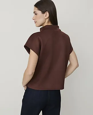 Ann Taylor Petite Mock Neck Top in Faux Suede sold by Ann Taylor product image thumbnail 2