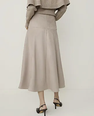 Ann Taylor Full Midi Skirt in Faux Suede sold by Ann Taylor product image thumbnail 3