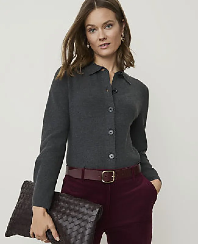 Ann Taylor Petite Collared Sweater Jacket made by Ann Taylor