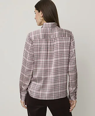 Ann Taylor Plaid Bow Blouse sold by Ann Taylor product image thumbnail 2