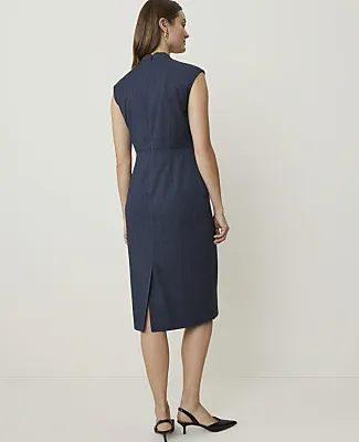 Ann Taylor Petite Plaid Split Neck Sheath Dress sold by Ann Taylor product image thumbnail 2