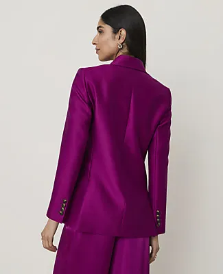 Ann Taylor Studio Collection Long Double Breasted Blazer in Silk sold by Ann Taylor product image thumbnail 2