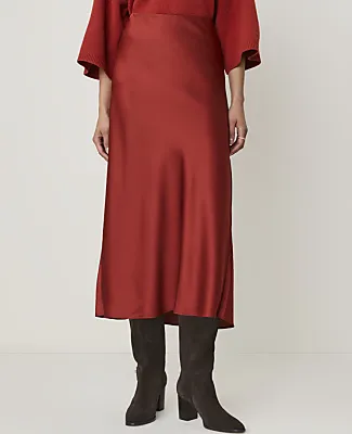 Ann Taylor Petite Midi Slip Skirt in Satin sold by Ann Taylor product image thumbnail 2