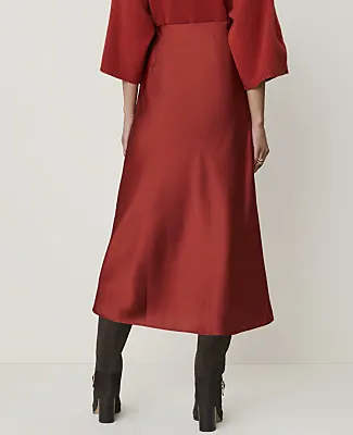 Ann Taylor Petite Midi Slip Skirt in Satin sold by Ann Taylor product image thumbnail 3