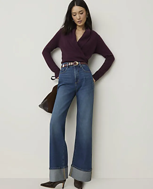 Ann Taylor The Petite Cuffed Wide-Leg Jean made by Ann Taylor