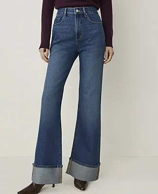 Ann Taylor The Petite Cuffed Wide-Leg Jean sold by Ann Taylor product image thumbnail 2