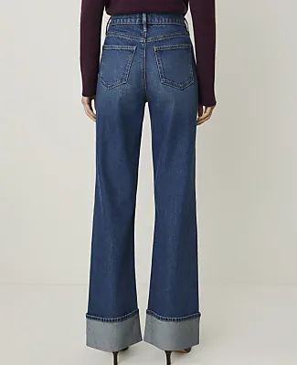 Ann Taylor The Petite Cuffed Wide-Leg Jean sold by Ann Taylor product image thumbnail 3