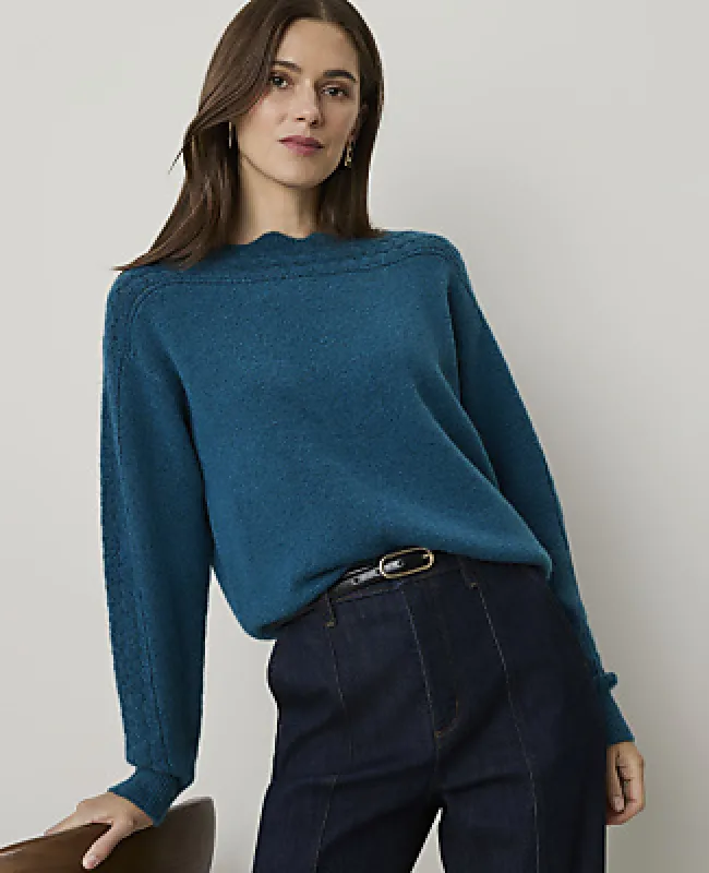 Ann Taylor Pointelle Trim Sweater made by Ann Taylor