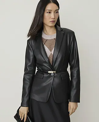 Ann Taylor The Hutton Blazer in Faux Leather sold by Ann Taylor