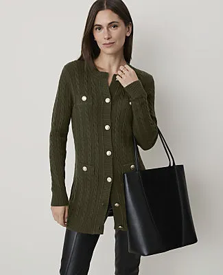Ann Taylor Cable Longline Cardigan sold by Ann Taylor