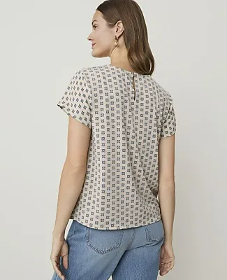 Ann Taylor Floral Mixed Media Tee sold by Ann Taylor product image thumbnail 2