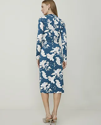 Ann Taylor Paisley Draped Midi Sheath Dress sold by Ann Taylor product image thumbnail 2