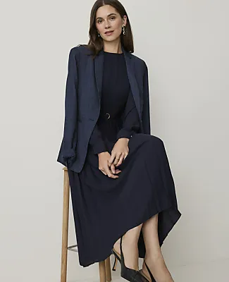 Ann Taylor Pleated Flare Midi Dress sold by Ann Taylor product image thumbnail 3