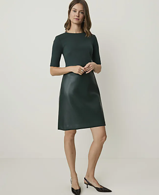 Ann Taylor Faux Leather Mini Dress made by Ann Taylor