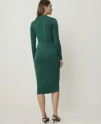 Ann Taylor Petite Draped Midi Sheath Dress sold by Ann Taylor product image thumbnail 2