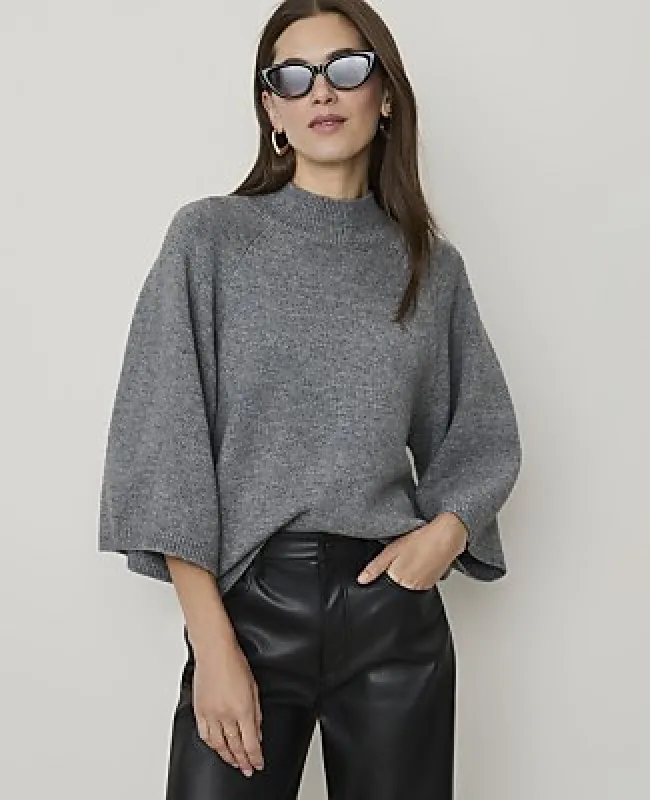 Ann Taylor Wide Sleeve Mock Neck Sweater made by Ann Taylor