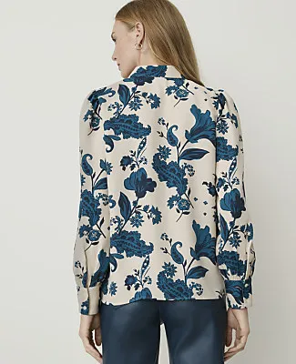 Ann Taylor Petite Paisley Shirred Blouse sold by Ann Taylor product image thumbnail 2