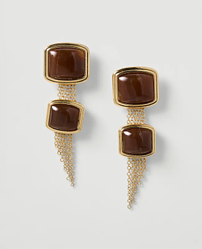 Ann Taylor Stone Tassel Drop Earrings made by Ann Taylor