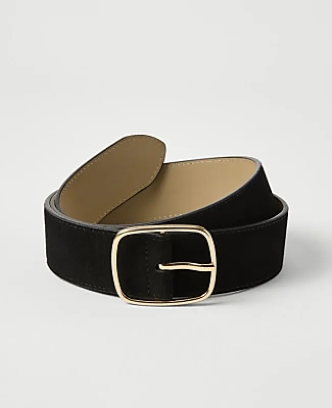 Ann Taylor Suede Square Buckle Belt made by Ann Taylor