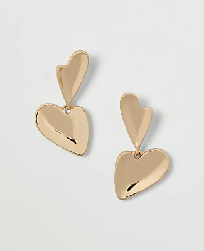 Ann Taylor Double Heart Drop Earrings made by Ann Taylor