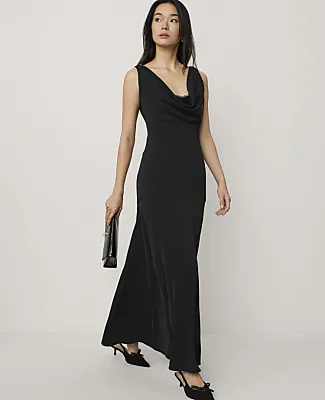 Ann Taylor Tall Lace Trim Cowl Neck Maxi Dress sold by Ann Taylor product image thumbnail 3