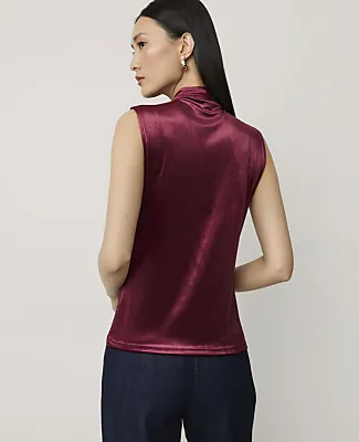 Ann Taylor Sleeveless V-Neck Top in Velvet sold by Ann Taylor product image thumbnail 2