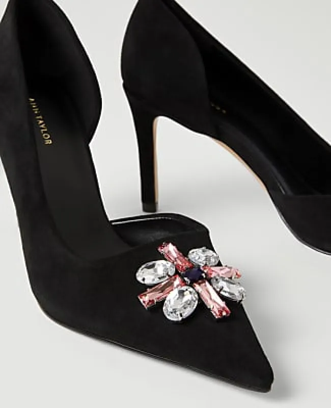 Ann Taylor Suede Point Toe Pumps made by Ann Taylor