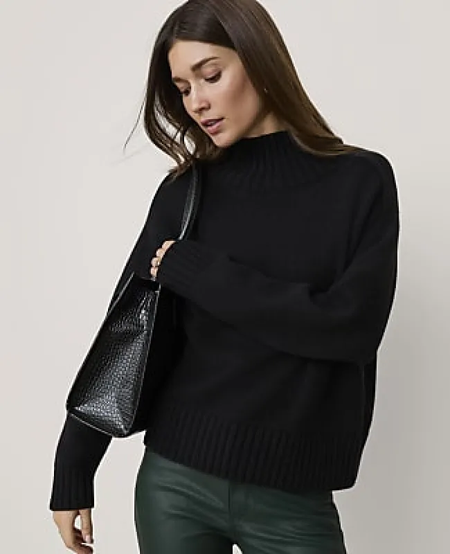 Ann Taylor Ribbed Mock Neck Sweater made by Ann Taylor