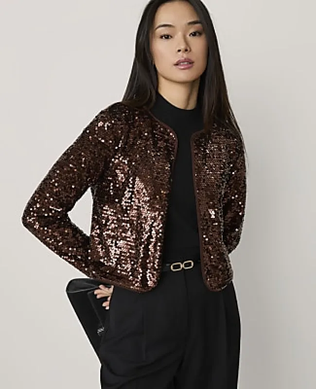 Ann Taylor Sequin Knit Jacket made by Ann Taylor