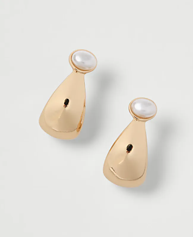 Ann Taylor Pearl Hoop Drop Earrings made by Ann Taylor