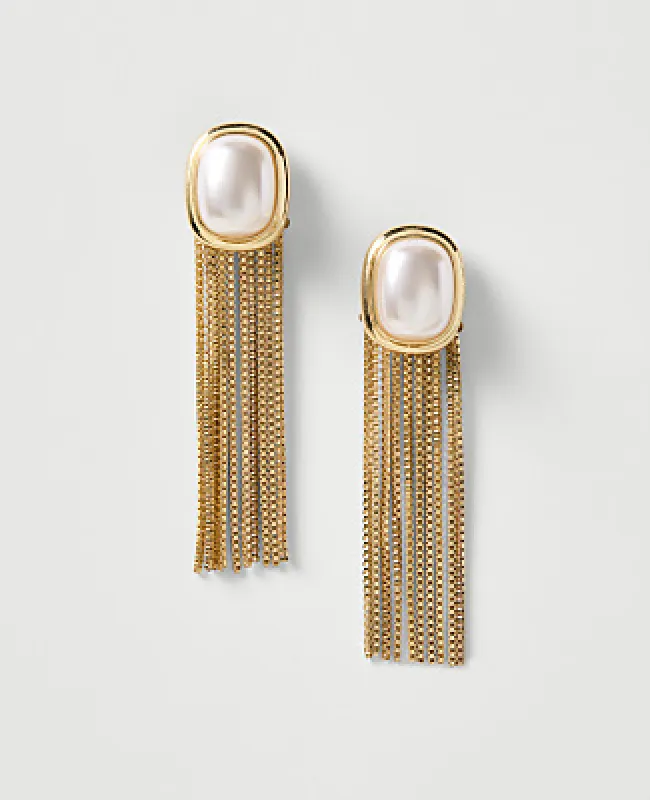 Ann Taylor Pearl Tassel Drop Earrings made by Ann Taylor