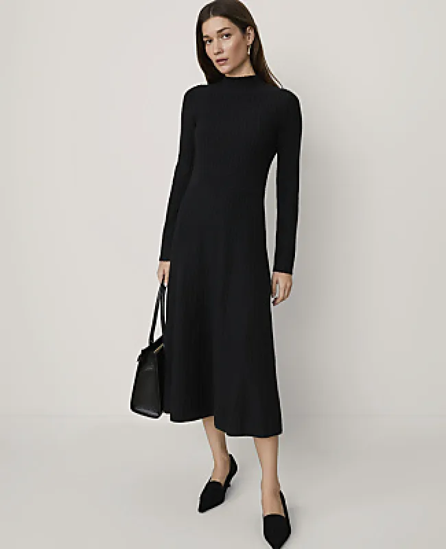 Ann Taylor Ribbed Mock Neck Sweater Dress made by Ann Taylor