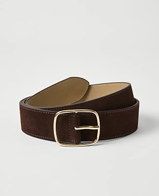 Ann Taylor Suede Square Buckle Belt made by Ann Taylor
