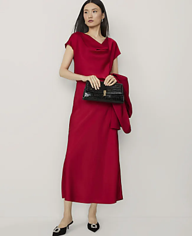 Ann Taylor Bias Midi Slip Skirt in Satin made by Ann Taylor