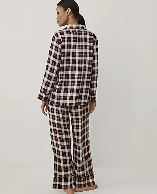 Ann Taylor Plaid Satin Pajama Set sold by Ann Taylor product image thumbnail 2