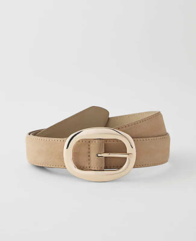 Ann Taylor Suede Oval Buckle Belt made by Ann Taylor