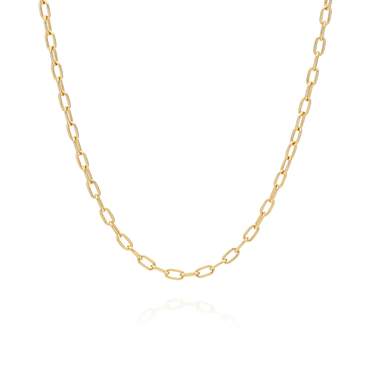 Elongated Oval Chain Collar Necklace - Gold sold by Anna Beck