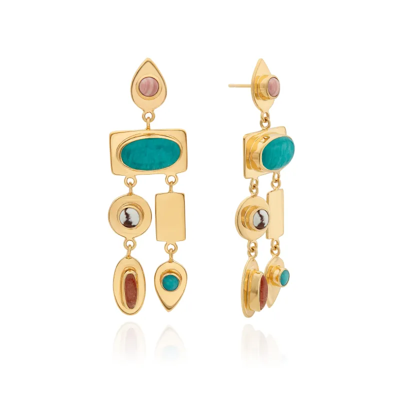 Multi-Shape Drop Statement Earrings sold by Anna Beck