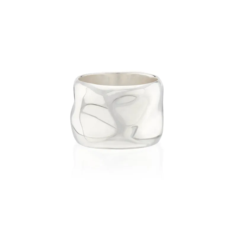 Large Wavy Band Ring - Silver sold by Anna Beck