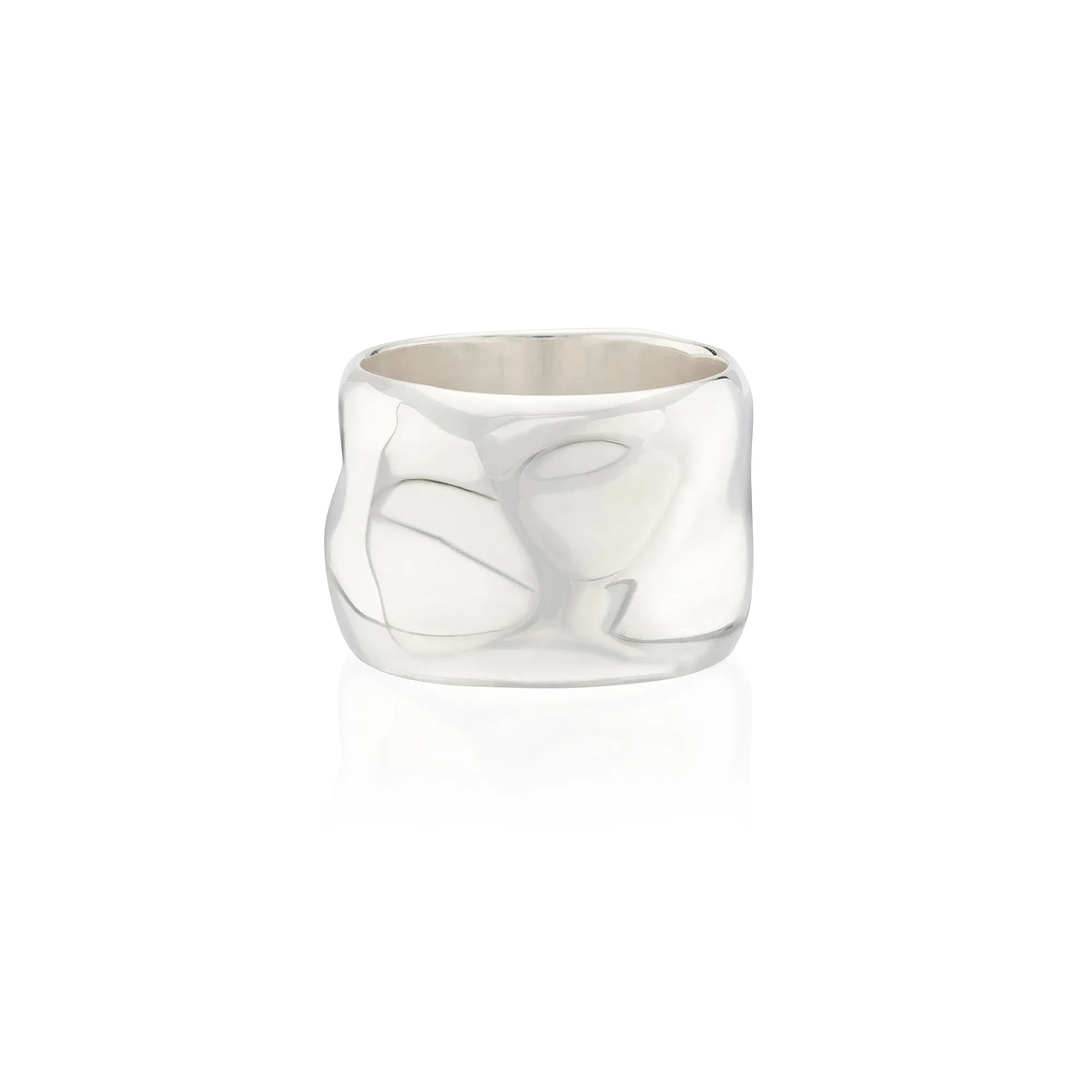 Large Wavy Band Ring - Silver sold by Anna Beck