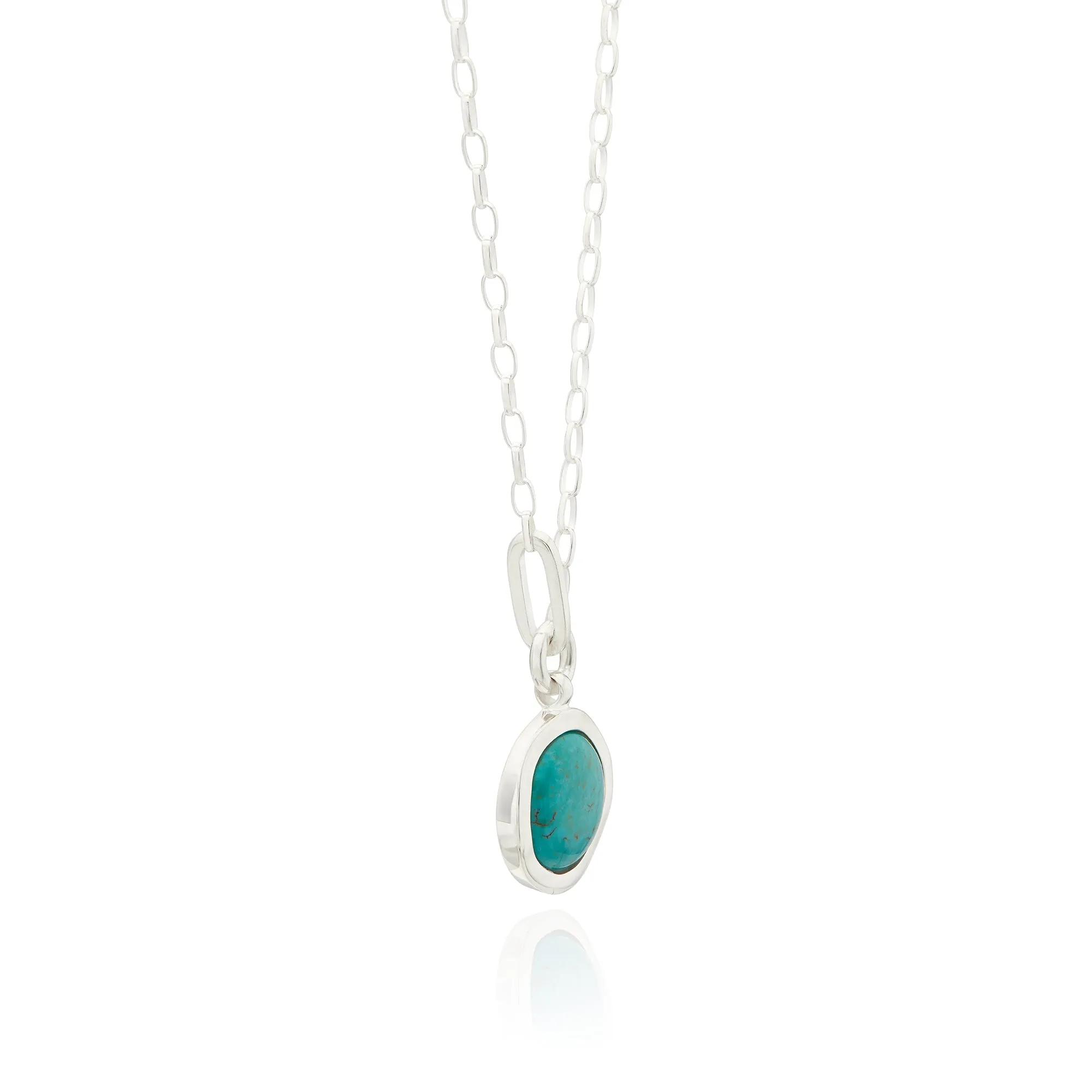 Large Wavy Turquoise Pendant Necklace - Silver sold by Anna Beck product image thumbnail 3