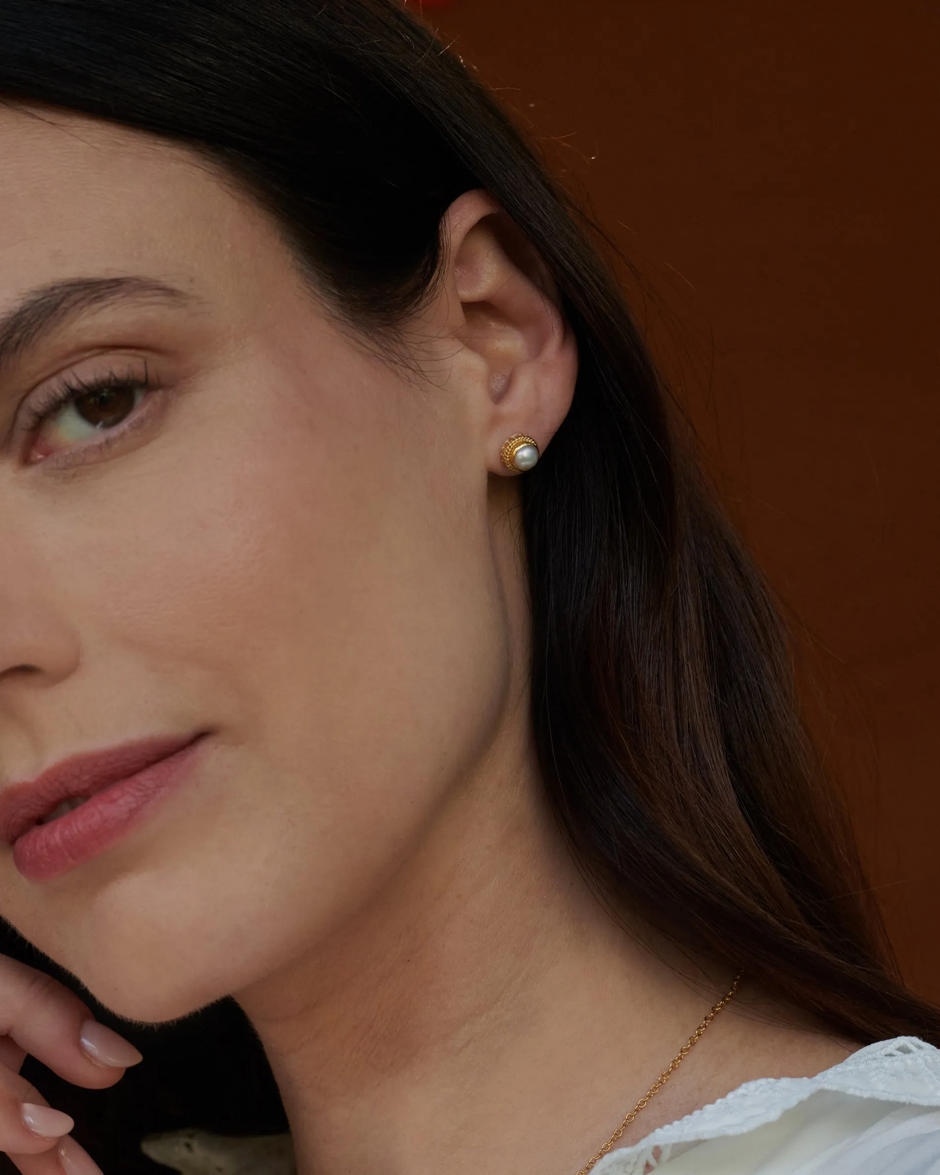 Pearl Stud Earrings sold by Anna Beck product image thumbnail 2