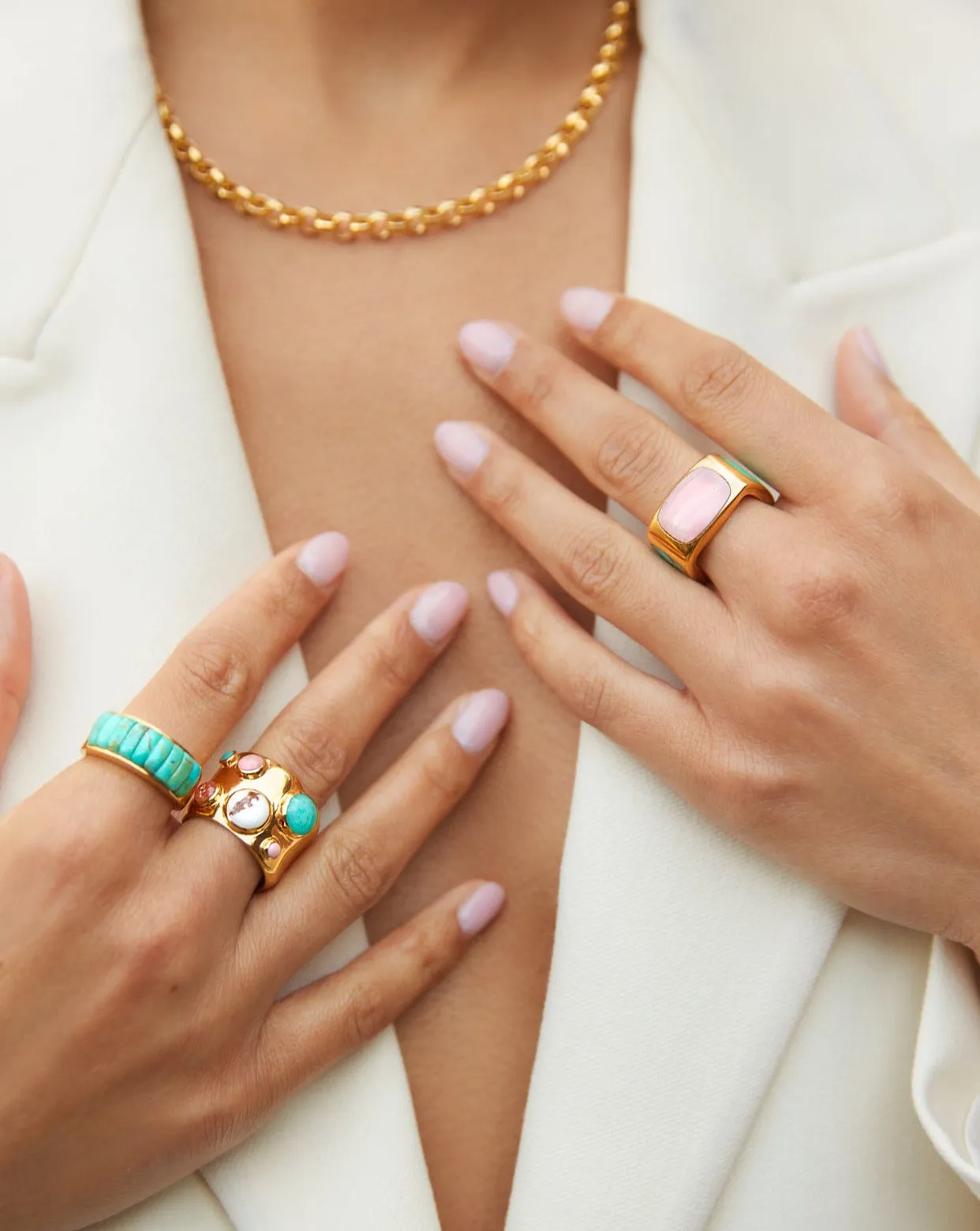 Wavy Multi-Stone Ring - Gold sold by Anna Beck product image thumbnail 2