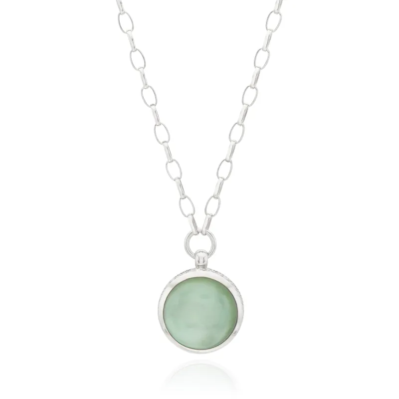 Medium Green Quartz Pendant - Silver sold by Anna Beck