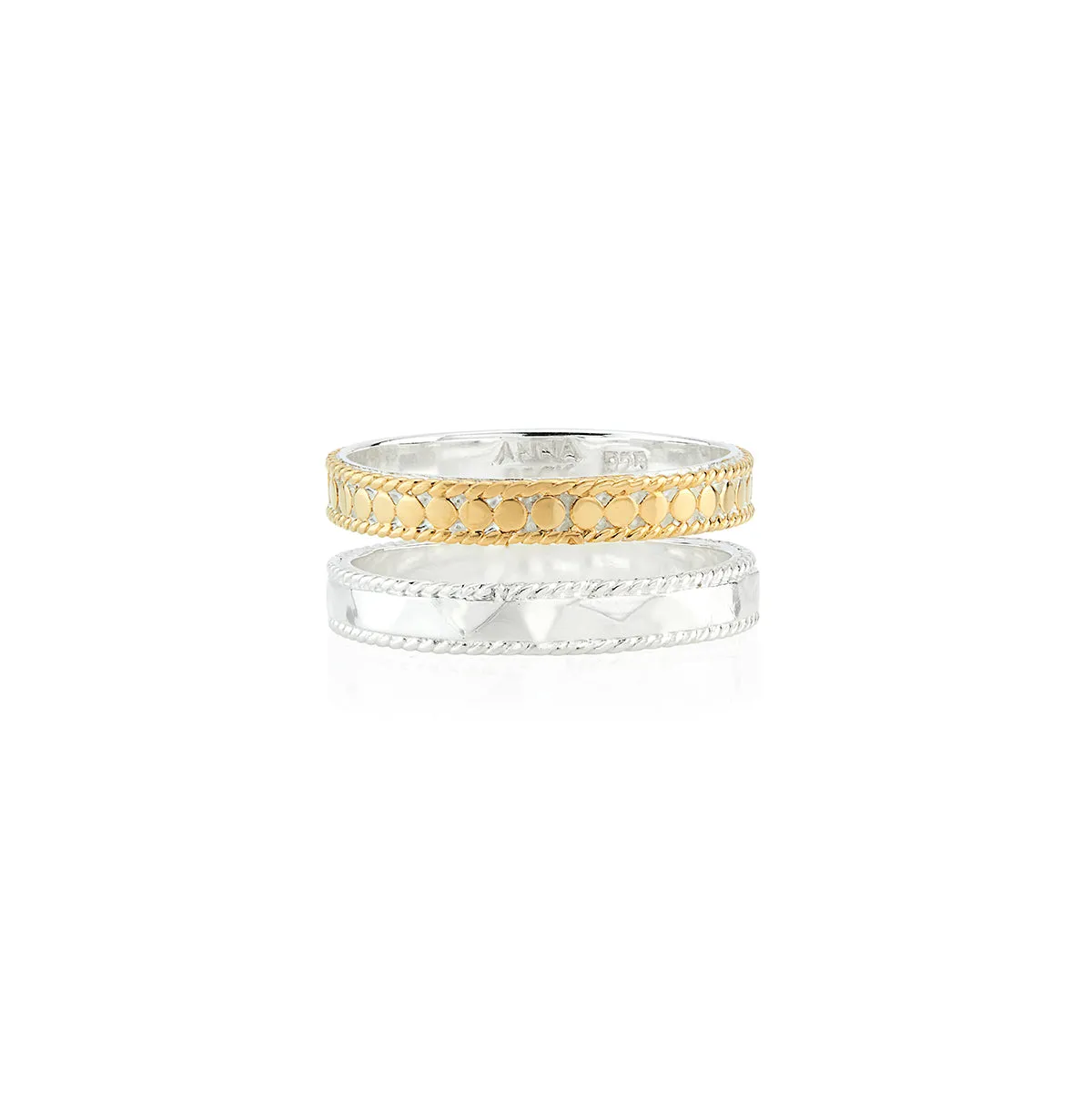 Hammered Double Band Ring - Gold & Silver sold by Anna Beck