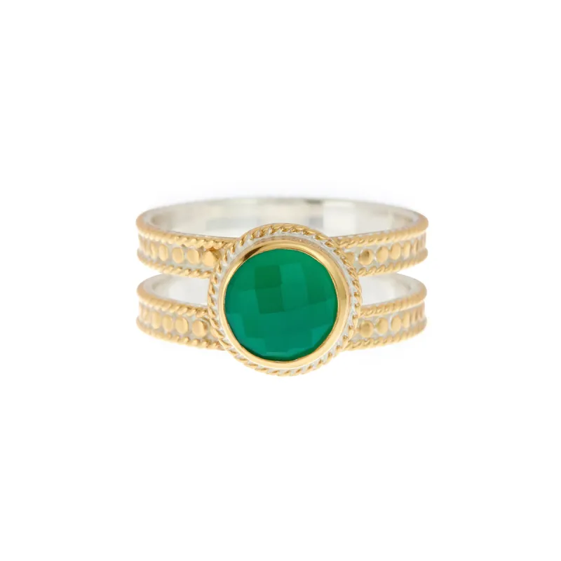 Green Onyx Double Band Ring sold by Anna Beck