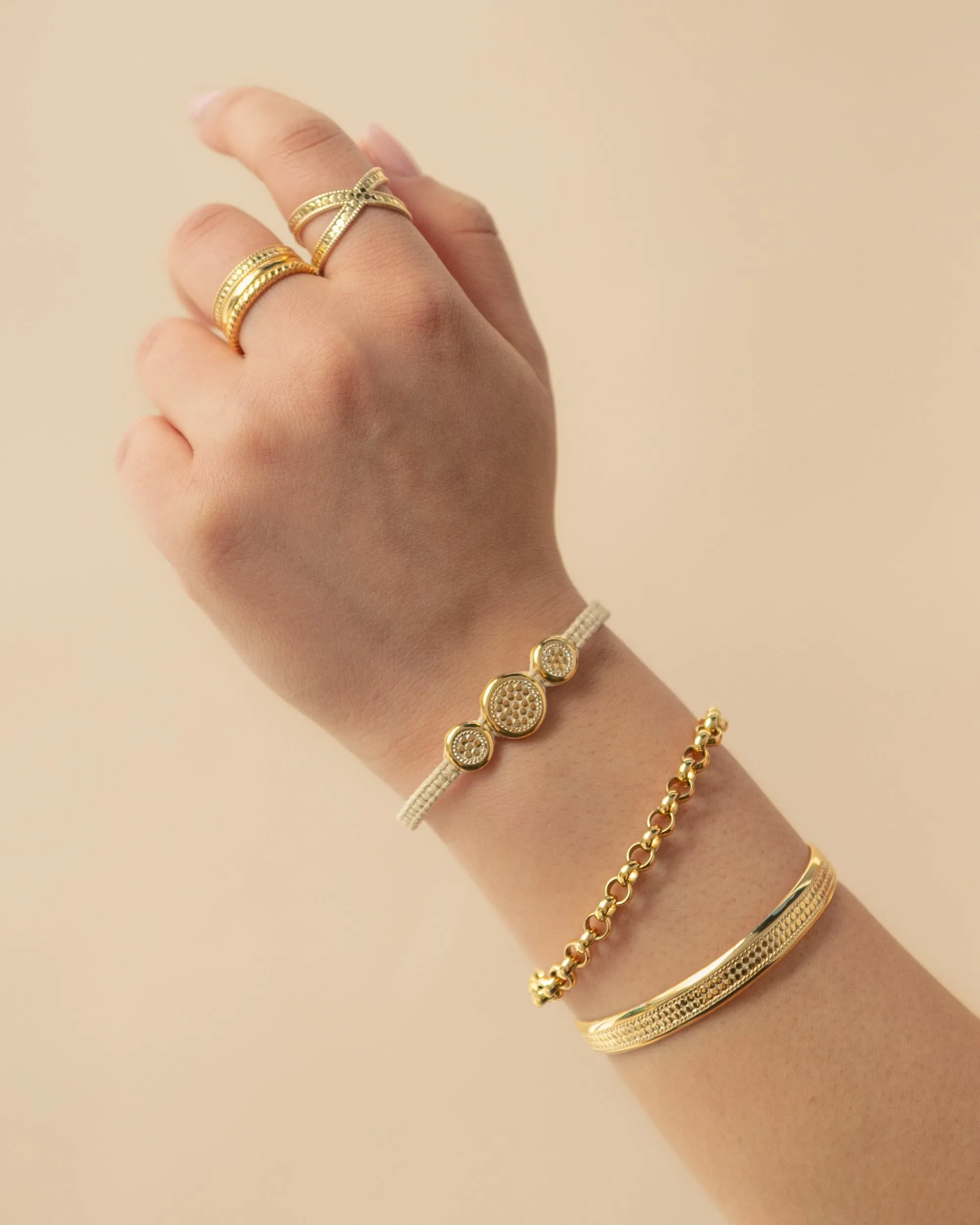 Classic Triple Linked Stacking Ring - Gold sold by Anna Beck product image thumbnail 2