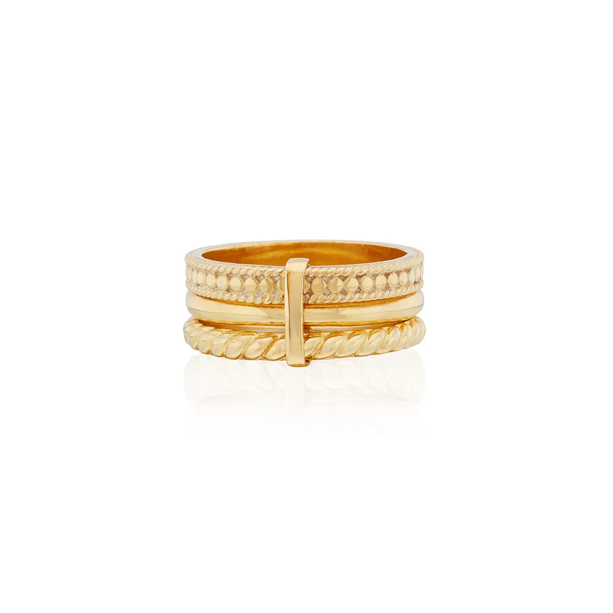 Classic Triple Linked Stacking Ring - Gold sold by Anna Beck product image thumbnail 3